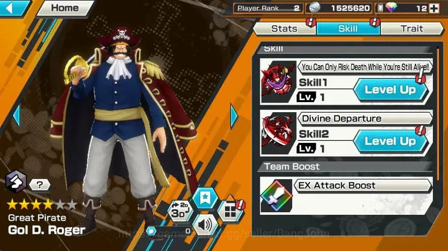 One Piece Bounty Rush Accounts High-End Global | EX 4 | PR 2 |Monkey D. Luffy, St. Ethanbaron, Gol D. Roger, Zoro & Sanji 7