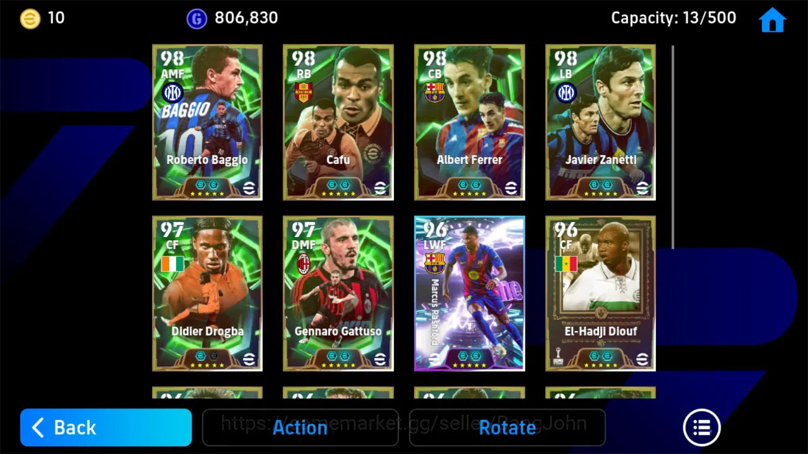 eFootball Accounts Android|PW 3156|Epic Baggio,Cafu,Ferrer,Zanetti,Dr image 2