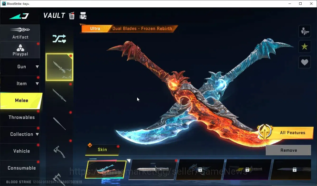 Blood Strike Accounts Collab Skin ASIA|MELEE DualBlade,Collab BLEACH Byakuya,EVA MCX,AOT FAL,Aniv FAL-Draco|24 1