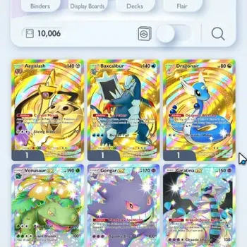 Pokémon TCG Pocket Accounts Rare Card EN 10K Card|222 EX|3 Crown(Baxcalibur,Dragonair,Aegislash) 72