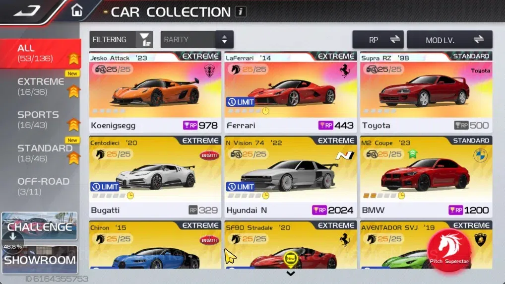 Racing Master Accounts SEA|Lvl 12|2 Prime Legend Car(Jesko Attack & Supra RZ) + 51 Etc Cars|129K Gold + 268 Diamond|Log 1