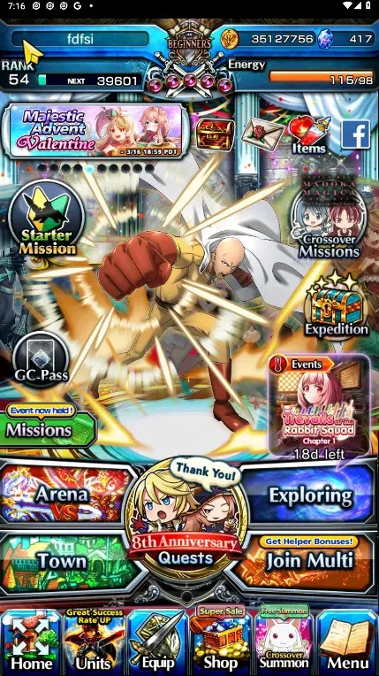 Grand Summoners Accounts Starter GLOBAL | Ascend 19 | Saitama TW, Houka TW, S Miyu TW, Momo TW|Check SS GS037B 1