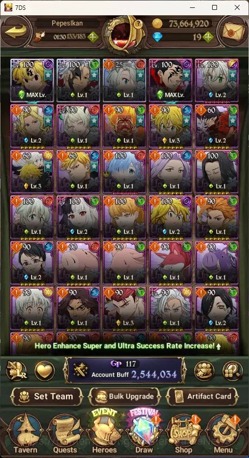 The Seven Deadly Sins: Grand Cross Accounts Global|2,5M CC|88 LS|3 LR Selector|2 LR+10 UR+Coll image 3