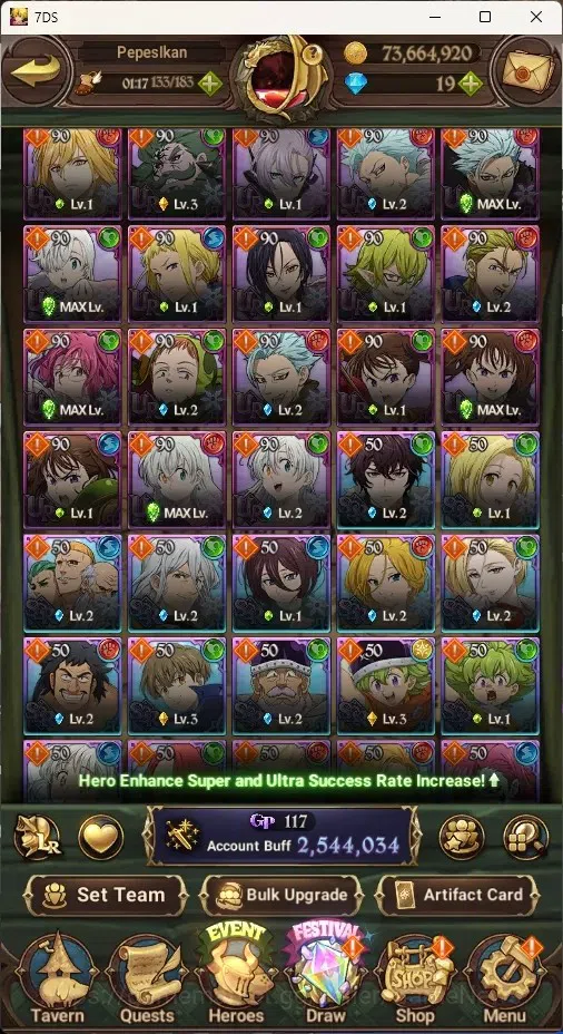 The Seven Deadly Sins: Grand Cross Accounts Global|2,5M CC|88 LS|3 LR Selector|2 LR+10 UR+Coll image 5