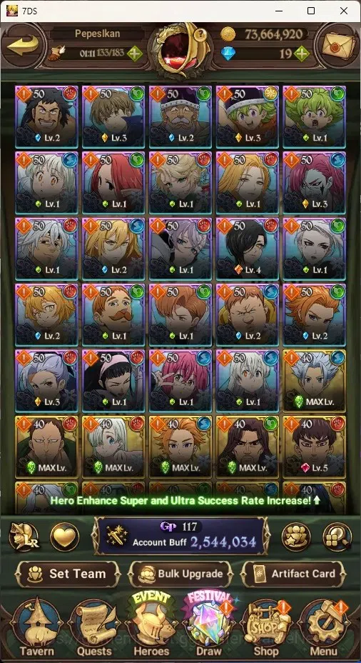 The Seven Deadly Sins: Grand Cross Accounts Global|2,5M CC|88 LS|3 LR Selector|2 LR+10 UR+Coll image 6