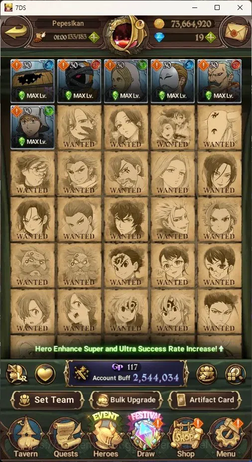 The Seven Deadly Sins: Grand Cross Accounts Global|2,5M CC|88 LS|3 LR Selector|2 LR+10 UR+Coll image 8