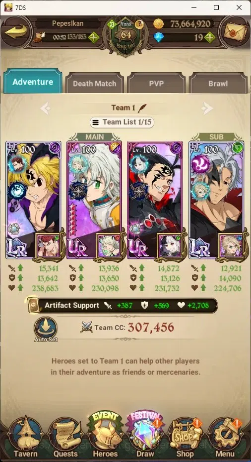 The Seven Deadly Sins: Grand Cross Accounts Global|2,5M CC|88 LS|3 LR Selector|2 LR+10 UR+Coll image 9
