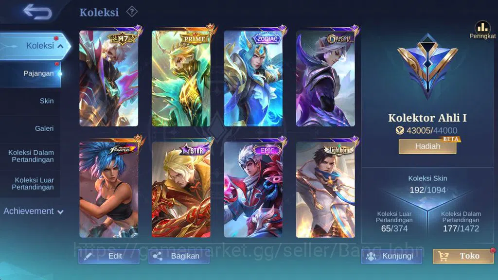 Mobile Legends: Bang Bang Accounts Global| exprt| skin 195,hero 132, Prime GR,Saiya b image 1