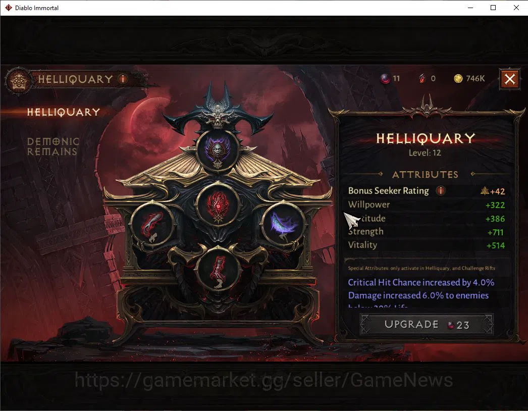 Diablo Immortal Accounts High-End SA - Malah|Change Server ON|Lv60(531)|Demon Hunter|CR 33k|Reso 420|Paragon 11