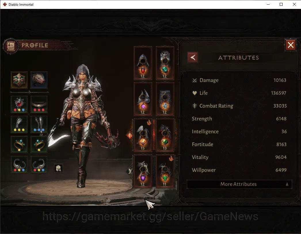 Diablo Immortal Accounts High-End SA - Malah|Change Server ON|Lv60(531)|Demon Hunter|CR 33k|Reso 420|Paragon 4