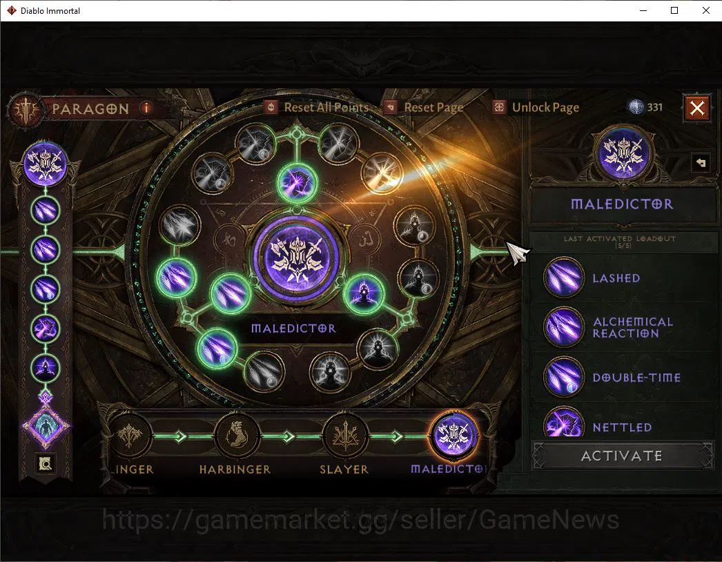 Diablo Immortal Accounts High-End SA - Malah|Change Server ON|Lv60(531)|Demon Hunter|CR 33k|Reso 420|Paragon 9