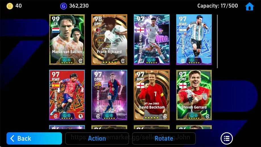 eFootball Accounts Legends & Iconic Players Mobile|PW 3155|Frank Rijkaard BigT,David Beckham BigT,Marco Van Baten 3