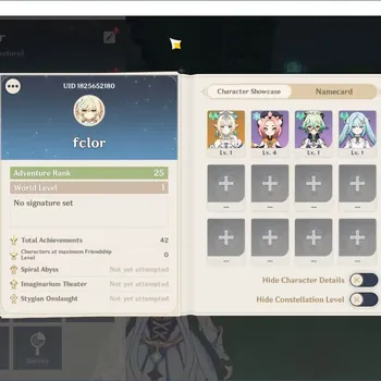 Genshin Impact Accounts Starter ASIA|AR 25 Starter|1Limited caracter Vesna |MC Female|TakeMail(GI1799Z)