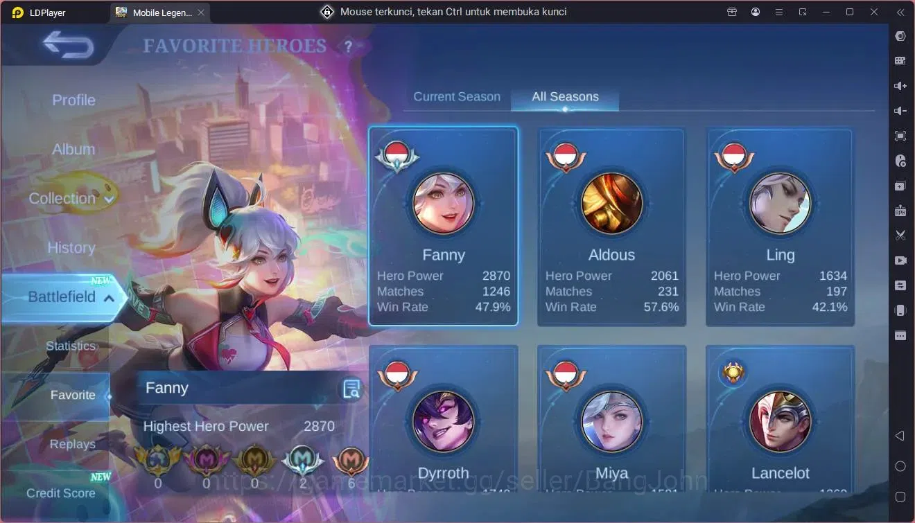 Mobile Legends: Bang Bang Accounts Global|Hero 81|Skin 136|Expert|sandrio Floryn|CC N image 20