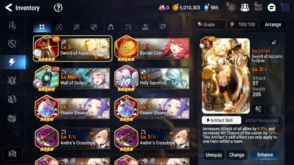 Epic Seven Accounts GLOBAL UnVerif|New Era|4 ML(Salome,Emp Ilynav,DB S image 15