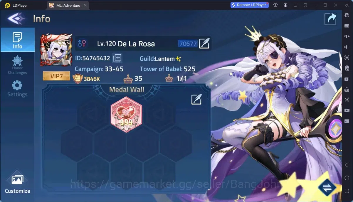 Mobile Legends: Adventure Accounts Global|Lv.120|3,8M Power|Camp 61-1|Vip 7|4 UR|1 Epic|1 Awakening|150,561 Diamonds|Check 1