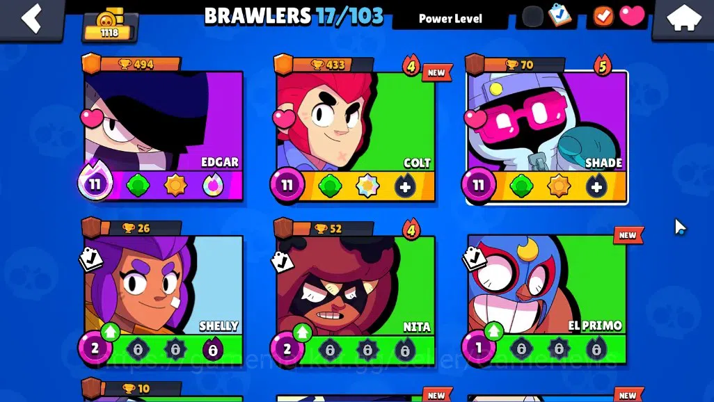 Brawl Stars Accounts 1118 Trophy|17 Brawlers 3 Max|Edgar,Colt,Shade|1k  image 7