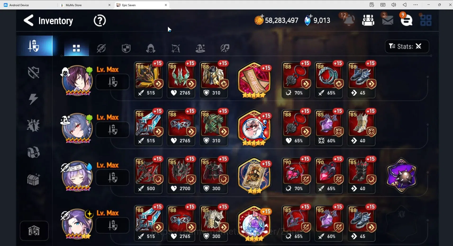 Epic Seven Accounts High-End Global unver|16ML (Belian, MChloe, RoL, JKise, Etc.)|Theater fresh|94 Mystic Medals|PoH 16