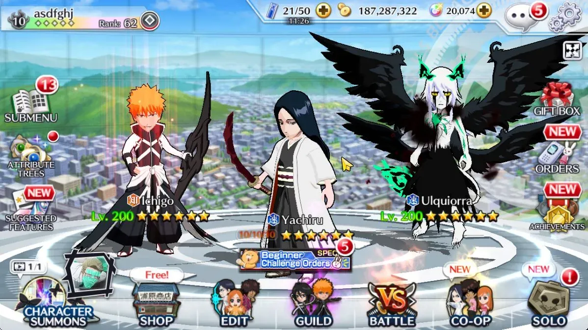 Bleach: Brave Souls Accounts Starter Global | 91K BP+20K Orb |Fresh Story|Yachiru TYBW23|Ulquiorra Renewed|Ichigo 1