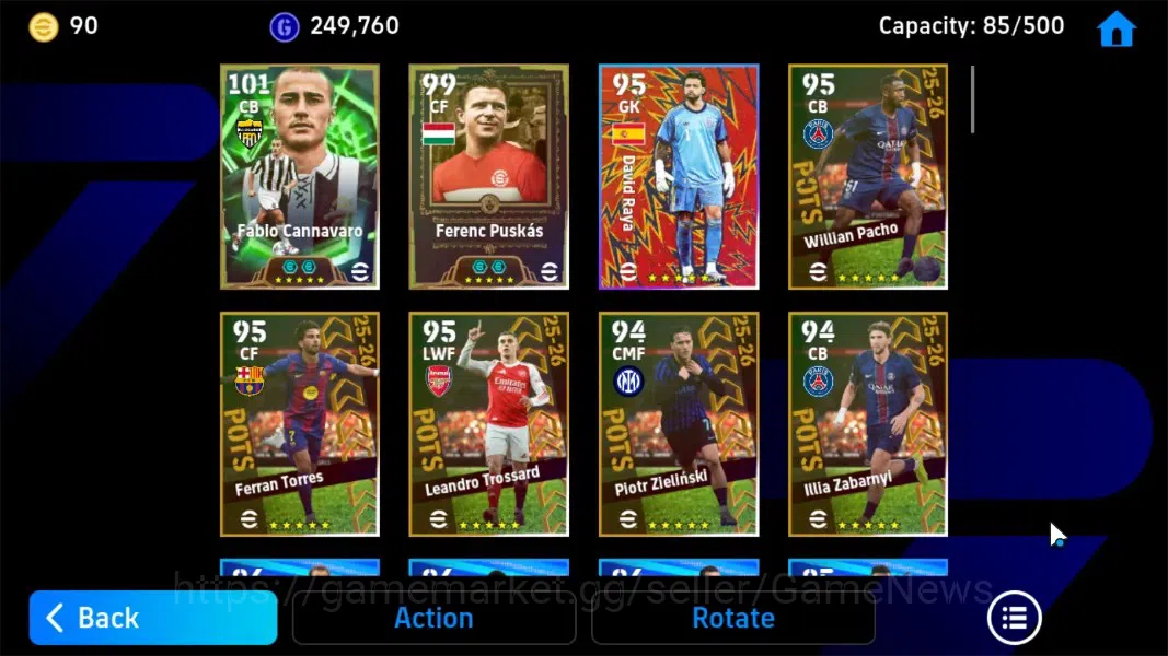 eFootball Accounts Android|Epic Fabio Cannavaro,Ferenc Puskas,S.Gerra image 4