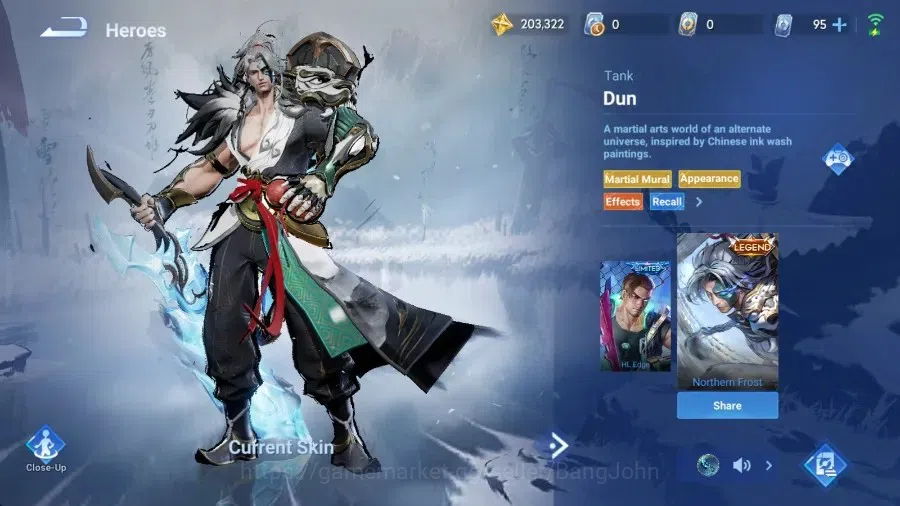 Honor of Kings Accounts Global|113H 142S|SXD [Hou Yi&Nuwa]|4 Legend [Dun,H image 5