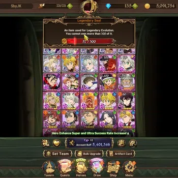The Seven Deadly Sins: Grand Cross Accounts Endgame ASIA|5,4M CC|138 DM|6 LR,13 UR+Collab Gachiakuta|N