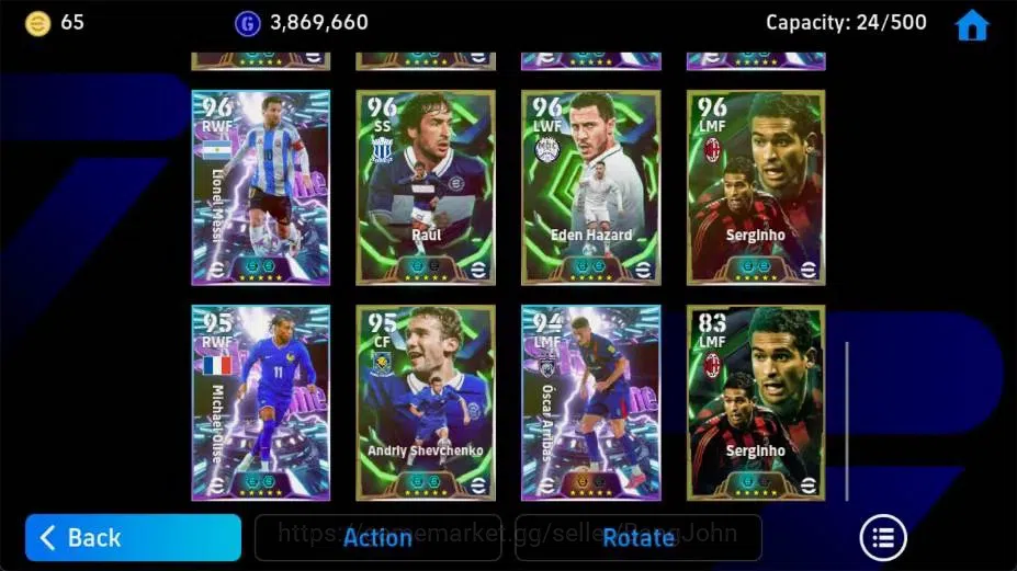 eFootball Accounts Android|PW 3190|Roberto Carlos Epic,Ronaldinho Gau image 1