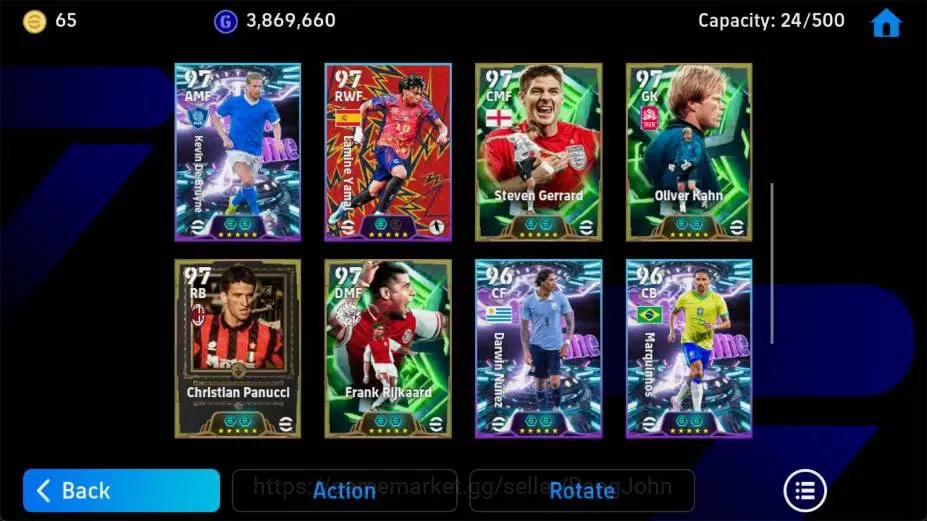 eFootball Accounts Android|PW 3190|Roberto Carlos Epic,Ronaldinho Gau image 2