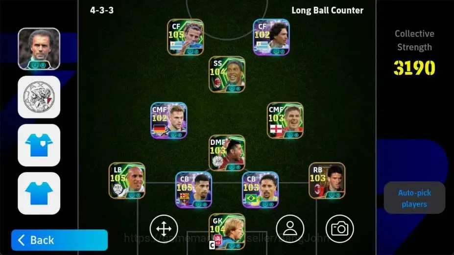 eFootball Accounts Android|PW 3190|Roberto Carlos Epic,Ronaldinho Gau image 5