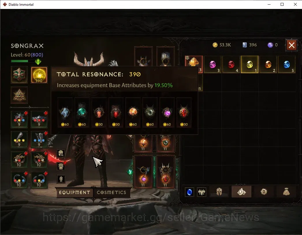 Diablo Immortal Accounts NA-Chain of Honor|CS ON|Lv60(800)|Necromancer|CR 4 image 1