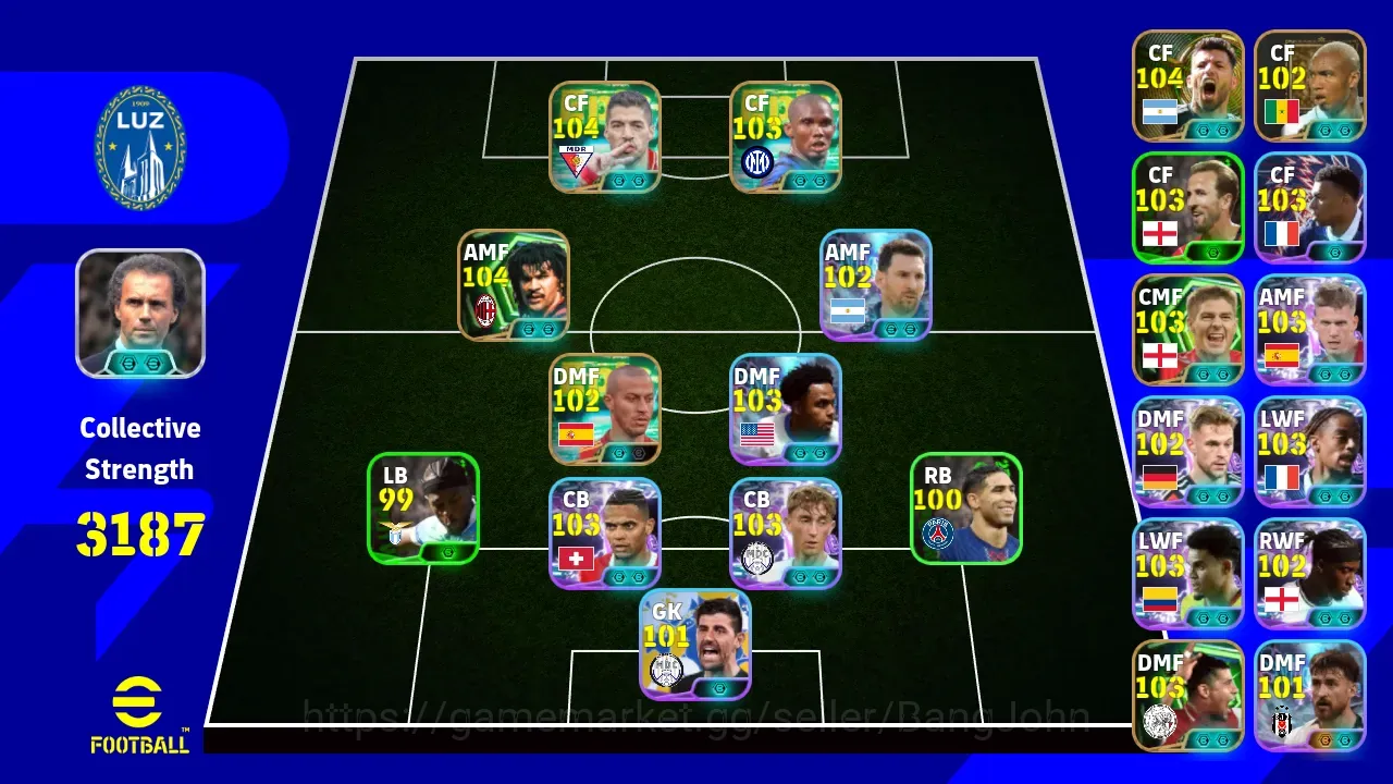 eFootball Accounts Legends & Iconic Players Mobile |PW 3187|Epic Gullit Suarez SamuelEto'o Cantona Alcantara Gerrard 1