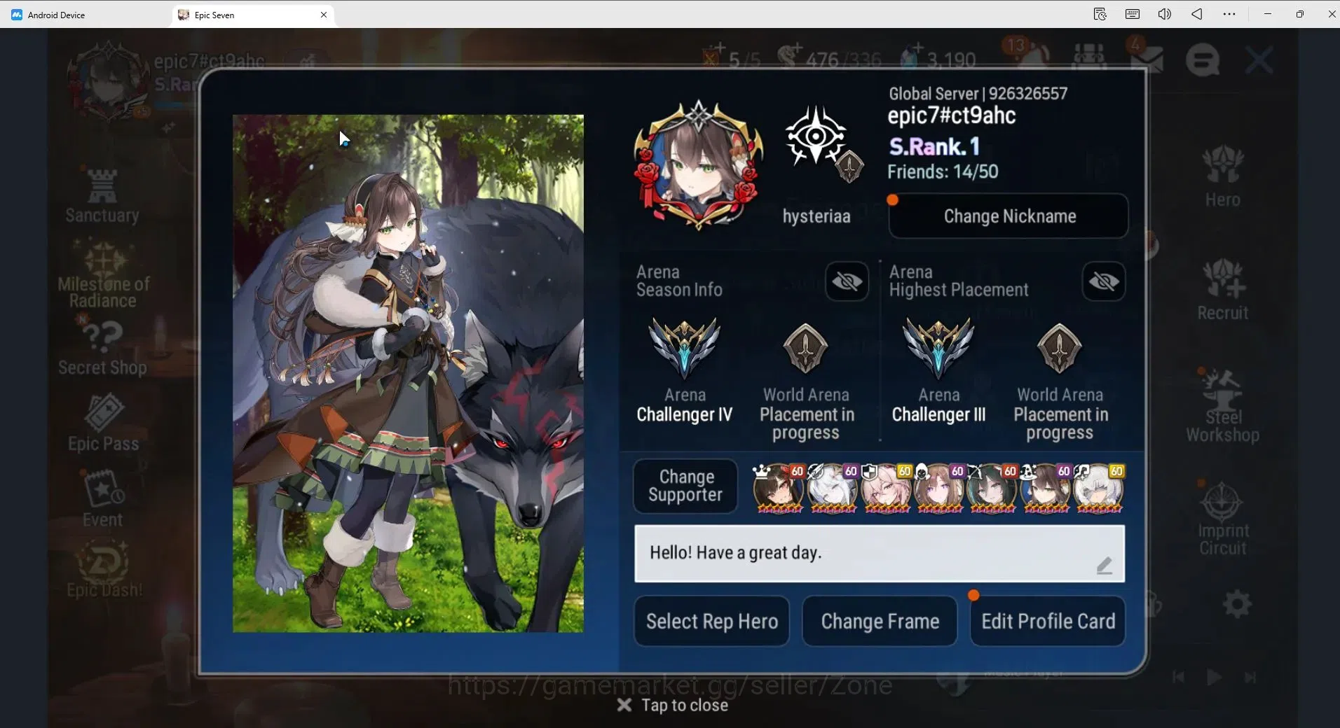 Epic Seven Accounts Global Unverif|25ML (RNL speed 300, S.N.Yulha,Dark image 2