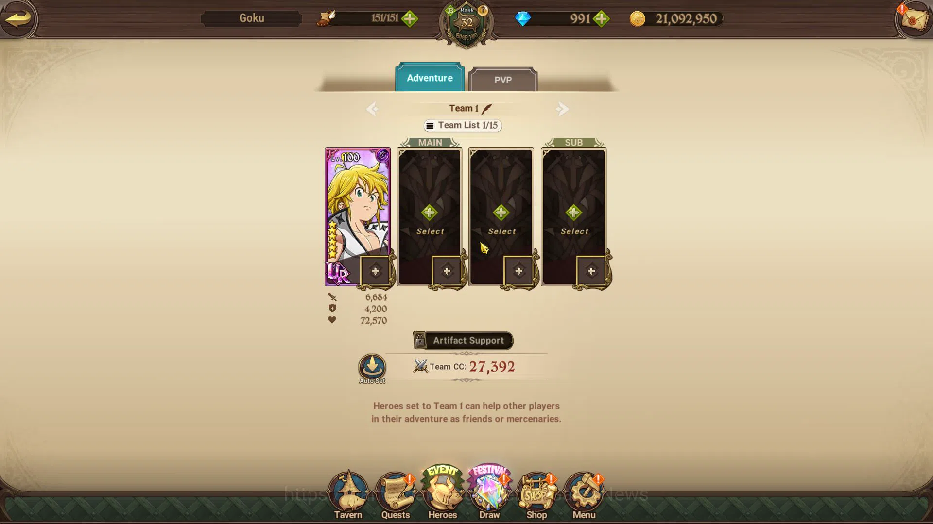 The Seven Deadly Sins: Grand Cross Accounts Starter Global|681 K CC|Starter CH 4|991 Dm| 2 UR | Oppressor Demon King, Demon 5