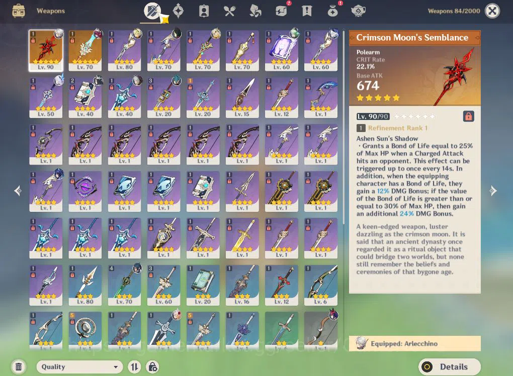 Genshin Impact Accounts ASIA|AR55|4Limited+2(*5Weapon)|ArlecchinoC1+Sign,F image 7