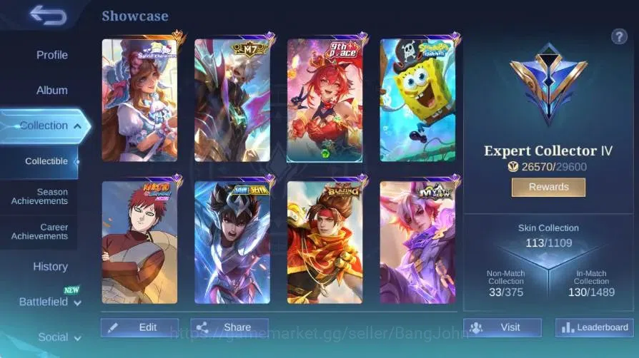 Mobile Legends: Bang Bang Accounts Global|Skin 113|Expert|Sanrio Floryn|Collab Cyclop image 17