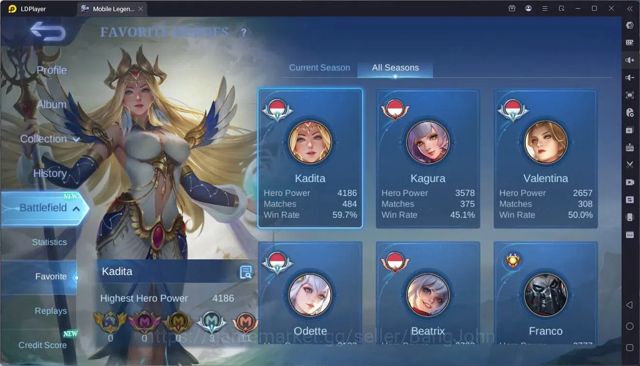 Mobile Legends: Bang Bang Accounts Global|Hero 96|Skin 274|Renowned|Prime YZ|CC Natal image 4