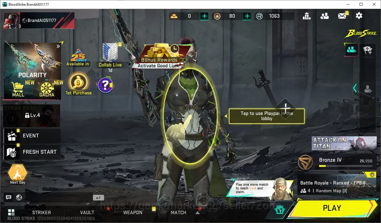 Blood Strike Accounts Starter ASIA|Fresh Starter|1 ETERNAL: M1887 Netherflame|1 Legendary Gun|Check SS|LogNetEase(BS743Z) 1