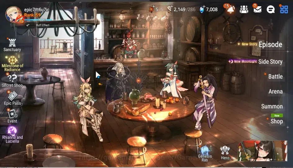Epic Seven Accounts GLOBAL Unverif|NewEra|9 ML(NM LUna,RoLight,Straze, image 1