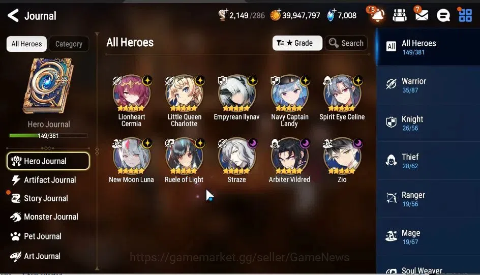 Epic Seven Accounts GLOBAL Unverif|NewEra|9 ML(NM LUna,RoLight,Straze, image 4