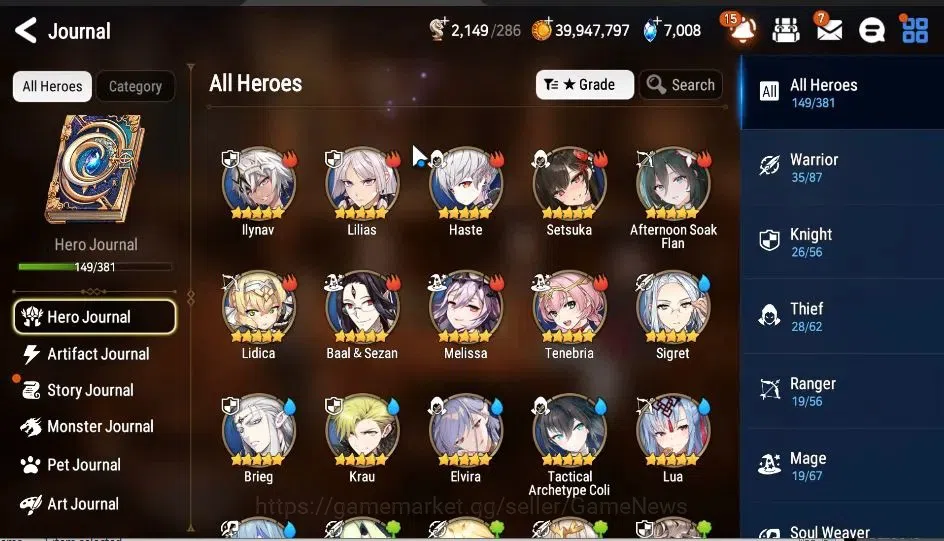Epic Seven Accounts GLOBAL Unverif|NewEra|9 ML(NM LUna,RoLight,Straze, image 6