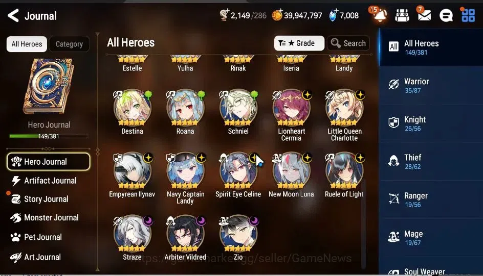 Epic Seven Accounts GLOBAL Unverif|NewEra|9 ML(NM LUna,RoLight,Straze, image 8