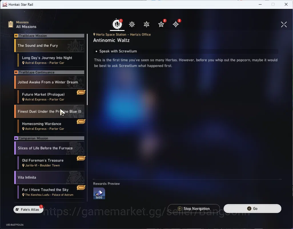 Honkai Star Rail Accounts ASIA | TL 46 | Starter | Saber + Sign | Tribie | D image 7