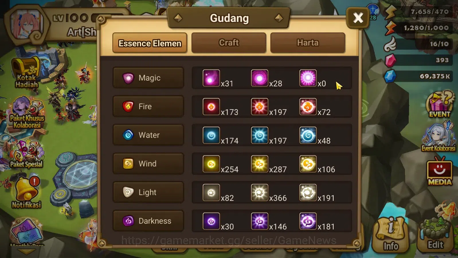 Summoners War: Sky Arena Accounts End-Game ASIA Lv100|4 Hot Lnd (Artamiel,Semei,Nina,Kai) 70+ NB 5 Speed vio rune 173+Swif 14