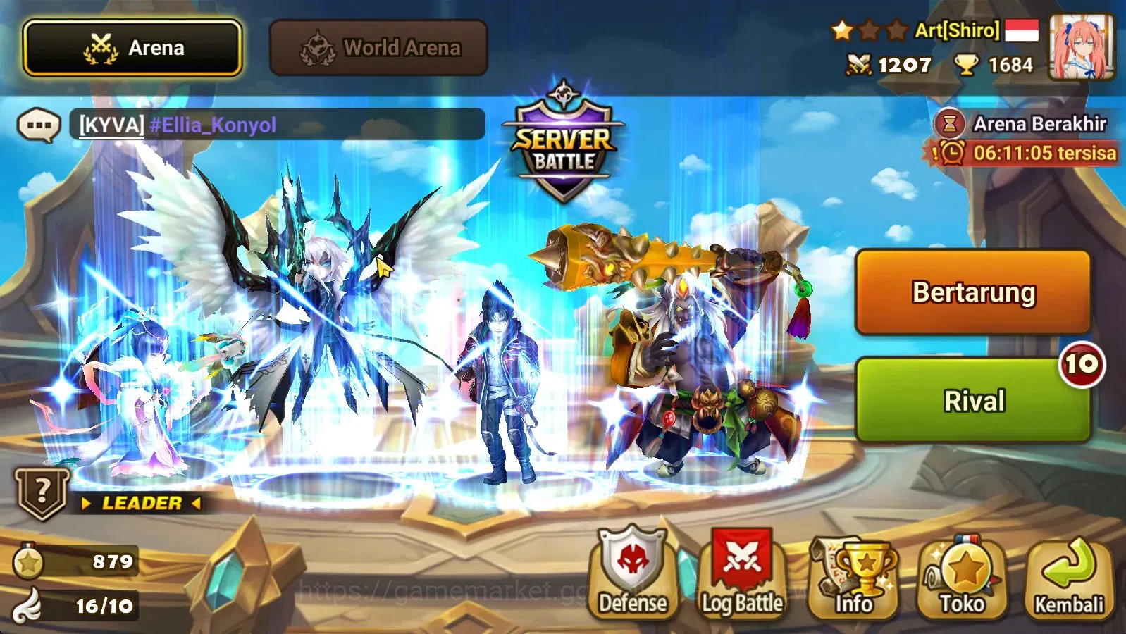 Summoners War: Sky Arena Accounts End-Game ASIA Lv100|4 Hot Lnd (Artamiel,Semei,Nina,Kai) 70+ NB 5 Speed vio rune 173+Swif 17