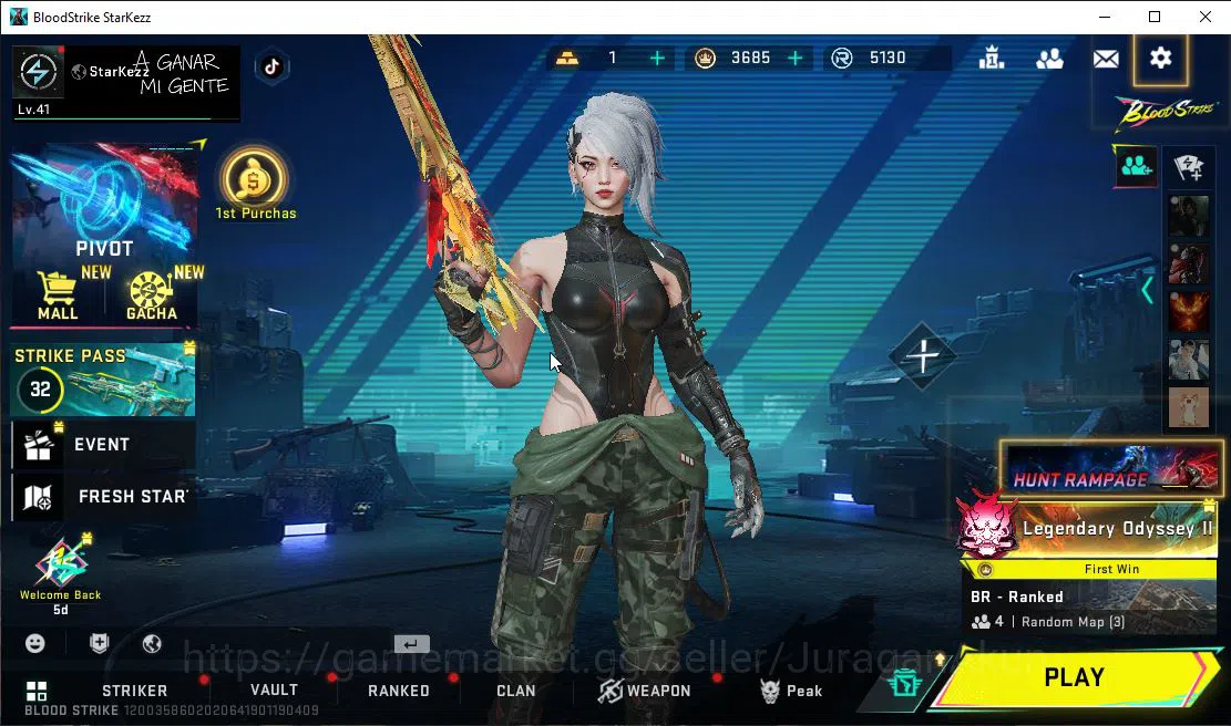 Blood Strike Accounts ASIA|2 Eternal ZERO-Odashadow, MP5-BloodriftLv3|Me image 5