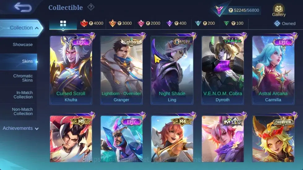 Mobile Legends: Bang Bang Accounts Hero 119|Skin 213|High Glory 58|Sanrio Floryn,CC N image 12