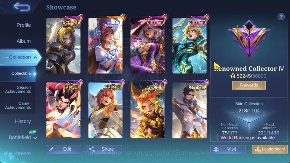 Mobile Legends: Bang Bang Accounts Hero 119|Skin 213|High Glory 58|Sanrio Floryn,CC N image 3