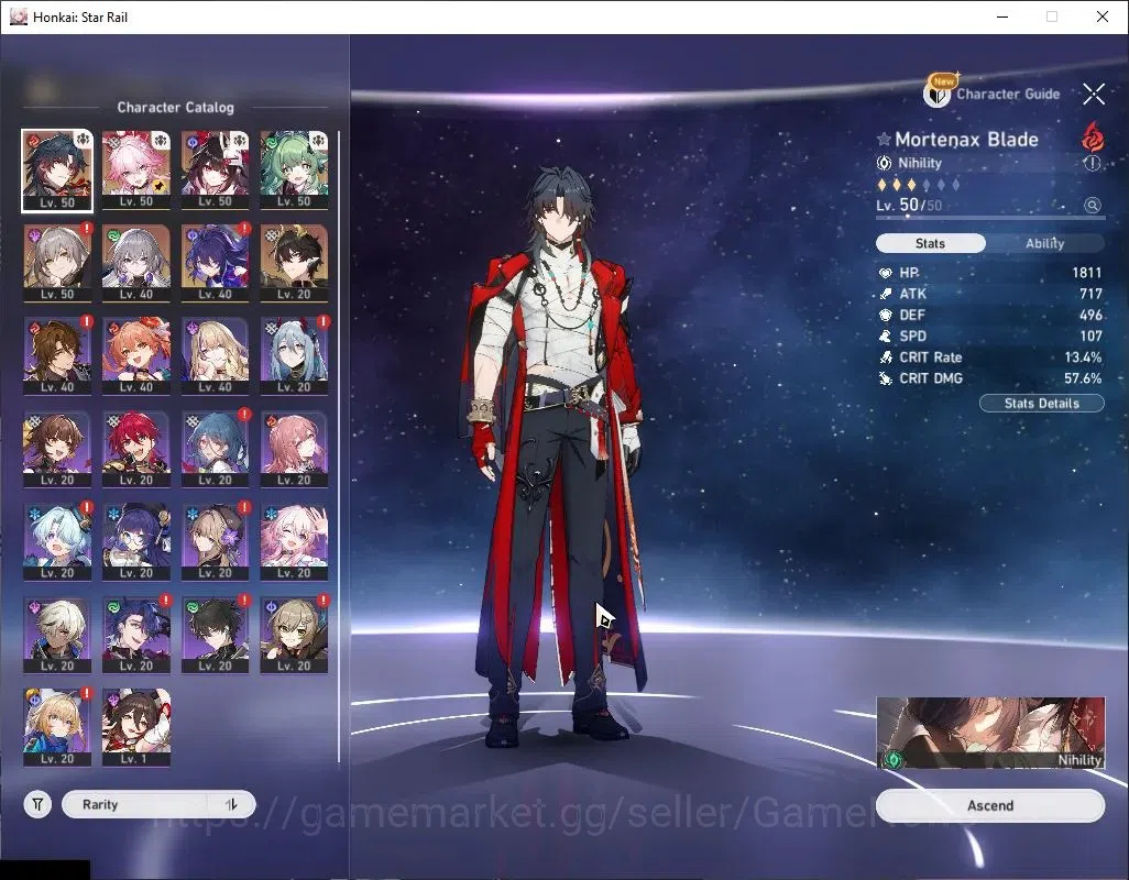Honkai Star Rail Accounts Asia|TL 35|6 Limited|Mortenax Blade,Evanescia,Spar image 4