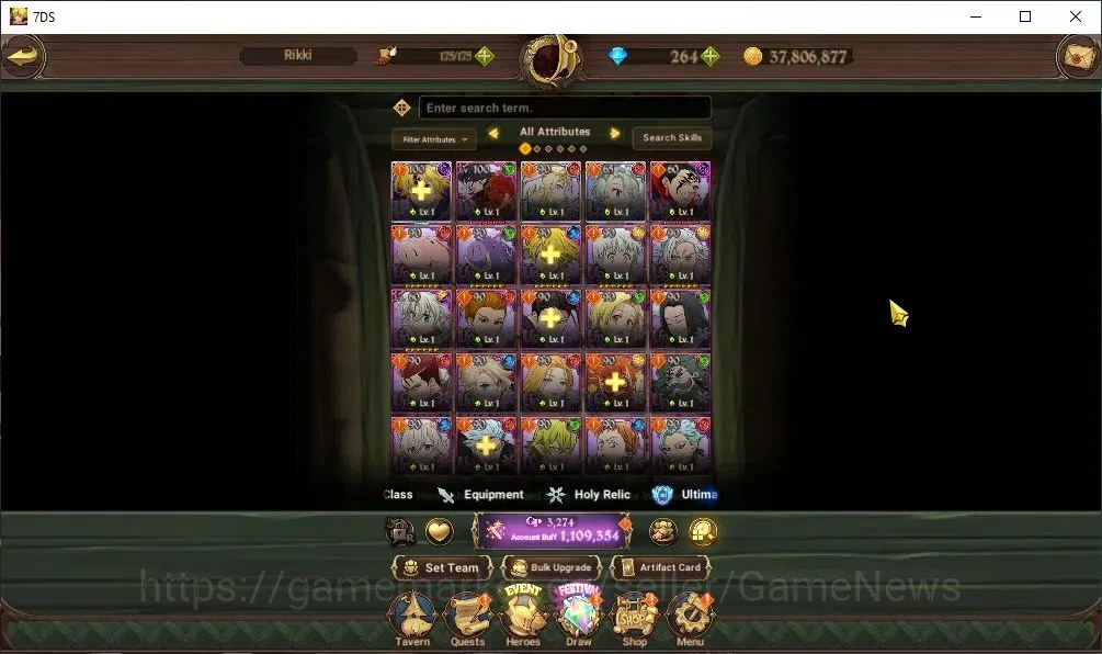 The Seven Deadly Sins: Grand Cross Accounts GLOBAL|1,1M CC|264 DM|20 LS|3 LR+6 UR|Nemesis Meli image 5