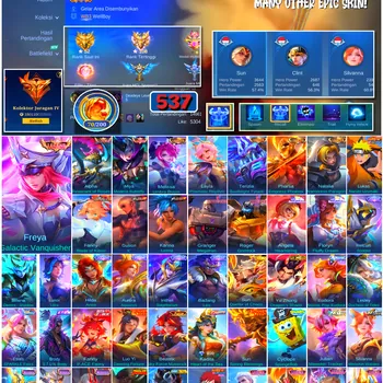 Mobile Legends: Bang Bang Accounts #4709 537 Skins | Alpha Revenant of Roses (LEGEND) | Freya Galactic Vanquisher (LEGEND